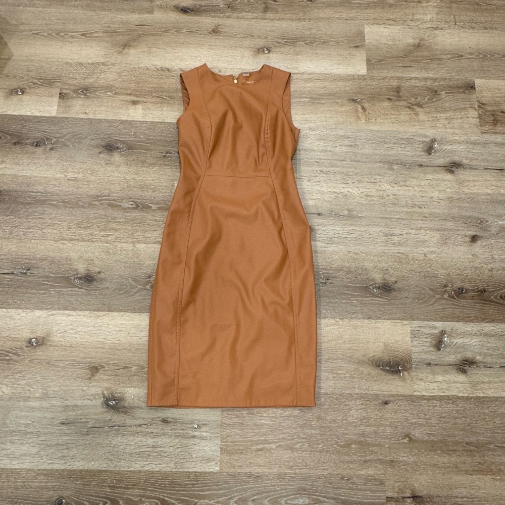 Calvin Klein midi leather dress, size 2